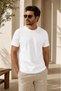 Set of 3 Men's White-Black-Navy Slim Fit Crew Neck Basic T-Shirts - 2