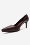 Clyde Burgundy Skin Genuine Leather Women's Heeled Shoes - 6