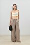 Mink Modal Blended Striped Women's Trousers - 5