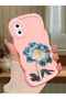 iPhone XS Compatible Case Camera Protector Pink Silicone Couple Phone Case Floral Pattern