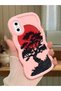 iPhone X Compatible Case Camera Protector Pink Silicone Couple Phone Case Tree Pattern
