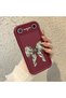 Tecno Spark Slim 5g Compatible Case Camera Protector Claret Red Silicone Couple Phone Case Bow Tie Pattern - 3