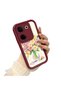 Tecno Camon 20 Pro 4g Compatible Case Camera Protector Burgundy Silicone Couple Phone Case Floral Pattern - 3