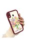 Samsung Galaxy A30 Compatible Case Camera Protector Burgundy Silicone Couple Phone Case Floral Pattern - 2