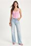 Women's Jonette 100% Cotton Combed Cotton Hook Detailed Corset Look Soft Pink Knitted Blouse - 2