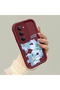 Redmi 15 5g Compatible Case Camera Protector Burgundy Silicone Couple Phone Case Floral Pattern - 3