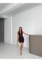Neck Tie Buckle Dress