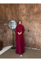 Mine Chiffon One-Shoulder Cape Women's Hijab Evening Dress - 2