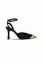 Monza Women's Lace Detailed Metal Toe Evening Dress Shoes B4703