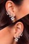 Silver Color Zircon Stone Flower Detailed 6-Piece Hoop Earring Set - 2