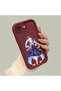 iPhone 17E Compatible Case Camera Protector Burgundy Silicone Couple Phone Case Cat Pattern - 2