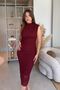 Elegant Midi Burgundy Lace Dress with Padding - 6
