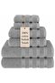Safi Plus Towel Set Luxury Hotel Quality 600 GSM Genuine Combed Cotton, Super Soft & Absorbent Family Bath Towels 6 Piece Set - 2 Bath Towels, 2 Hand Towels, 2 Washcloths - Light Grey