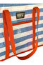 Large Size Waterproof Pilsa Beach Shoulder Bag - Blue-White Striped (Orange Piping) - 4