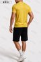 Limited Edition Printed Cotton Fabric Unisex T-Shirt-Black Shorts Set - 2