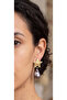 Black Pearl Earrings with Star and Moon Details - 3