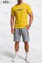 Limited Edition Printed Cotton Fabric Unisex T-Shirt-Grey Shorts Set