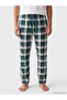 Green Standard Fit Plaid Men's Pajama Bottoms - 2