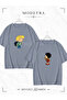 Women's and Men's Cedcic Chen Design Pre-Printed Lover Couple Combination Oversize Tshirt Set of 2