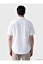 Ozmarka New Season White Regular Fit Canvas Men's Shirt - 3
