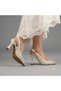 (Wiesse) Women's Evening Dress Shoes with Pearl Stone Detail and Closed-Toe Heels - 2