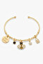 Women's Gold Color Bee Charm Figured Dangle Steel Bracelet