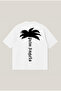 Palm Angels Palm Print Oversize Boxy Cut Unisex 100% Cotton T-Shirt |   Streetwear