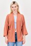 Women Split Neck Textured Cardigan, Rust