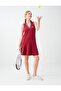 Red Polo Collar Sleeveless Knitted Dress
