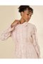 Women Pink Floral Tiered Shirt Dress - 2