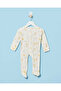 Baby White And Brown Jacquard 2 Pieces Sleepsuit Set - 2