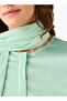 PLEAT SCARF DRAPE SHIRT - 7