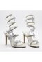(Pine Cone) Women's Evening Dress Shoes with Ankle-Wrapped Stone Trim Detail and Heels - 2