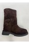 Genuine Leather Suede Zippered Buckle Boots Women's Shoes - 2