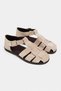 Marcel Beige Suede Leather Buckle Detail Flat Sole Women's Sandals - 4