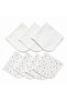 Set of 7 Baby Mouth Wipes 100% Cotton 22X22 cm 4 Patterned 3 Plain