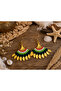 Handmade Macrame Ethnic Bohemian Women's Earrings Colorful String Dangle Gift Earrings - 2