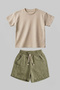 Children's 100% Cotton Shorts and Interlock T-Shirt Two-Piece Summer Set