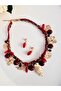 Bohemian Necklace Earrings Ceramic Set of 2 - 2