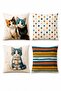 Cute Cats Patterned 4-Piece Throw Pillow Cover Set - 3