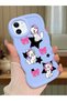 iPhone 11 Compatible Case Camera Protector Blue Silicone Couple Phone Case Character Pattern