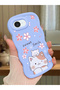 iPhone 17E Compatible Case Camera Protector Blue Silicone Couple Phone Case Cat Pattern