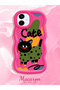 حافظة متوافقة مع هاتف سامسونج جالاكسي A06، حافظة حماية للكاميرا من السيليكون الأحمر، حافظة هاتف بنمط قطة - 2