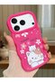 iPhone 17/18 Pro Max Compatible Case with Camera Protector Red Silicone Couple Phone Case Cat Pattern
