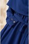 Cape Detailed Belted Hijab Dress 2291-10 Cobalt Blue - 4