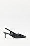 Heels 2638 - Black Women's Heels with Sequin Detail - 3