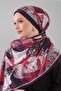 Red Leaf Pattern Moos Chrep Shawl - 2