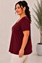 Women's Plus Size Casual Blouse - Square Neck Short Sleeve Blouse - 2