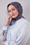 وشاح من القطن الحريري بنمط عرقي باللون الأزرق الداكن
