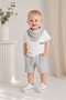 Baby Muslin Summer Shorts Set – 100% Cotton Soft Textured T-Shirt, Shorts and Scarf Set - 2